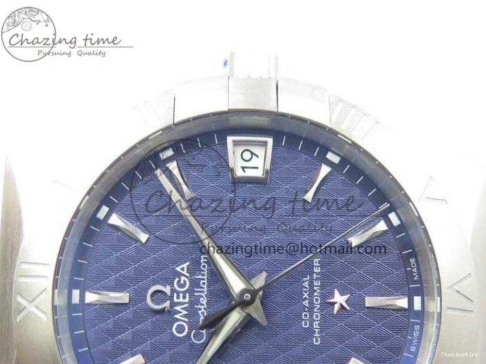 0205 SunProtective Constellation 38mm SS VSF 1:1 Best Edition Blue Textured Dial on SS Bracelet A8500 Super Clone 7917